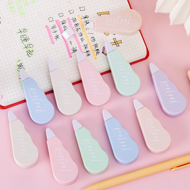 1set/6pcs Tape Koreksi Macaron Kawaii Lucu/Alat Korektor Kantor Sekolah Diubah/Alat Tulis Siswa Perlengkapan Novelty