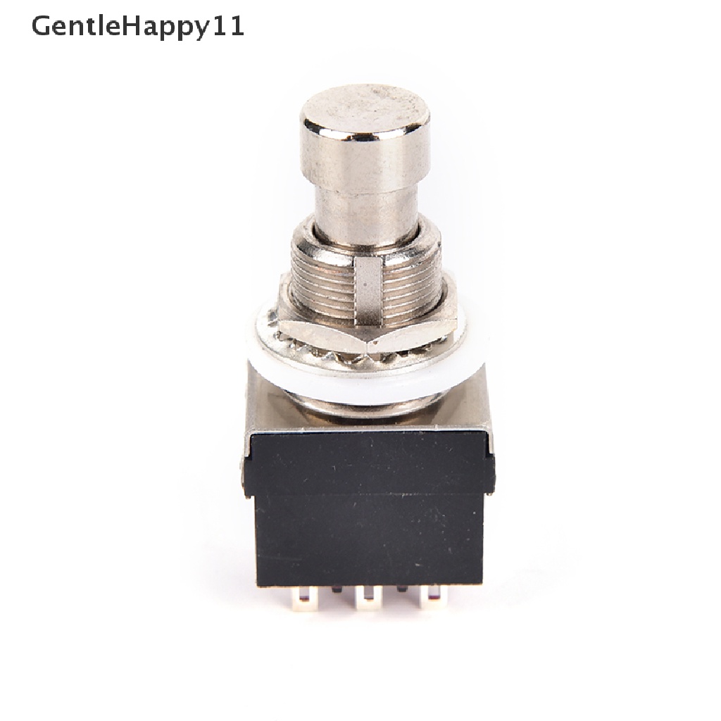 Gentlehappy 1x 9-pin 3PDT Efek Gitar Pedal Box Injak Kaki Metal Switch True Bypass black id