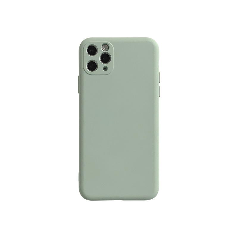 IPHONE Ins Simple Casing Silikon Warna Solid Untuk Iphone12 13 PRO MAX Casing Cover Pelindung AT0232