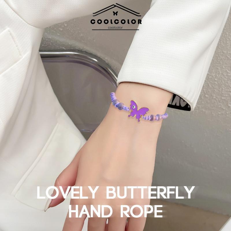 COD❤️Gelang serut kupu-kupu Adjustable Tali gelang yang dikepang Aksesoris Fashion- cl