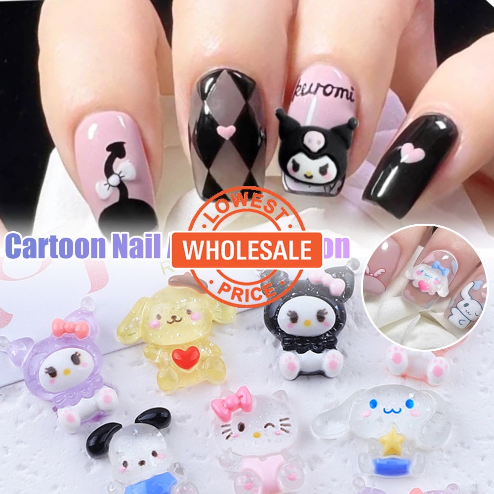 [Harga Grosir] Perhiasan DIY Nail Art Kartun Tiga Dimensi/Stiker Kuku 3D Aksesoris Resin/Dekorasi Kuku Beruang Kelinci Lucu/Aksesoris Bahan Handmade DIY