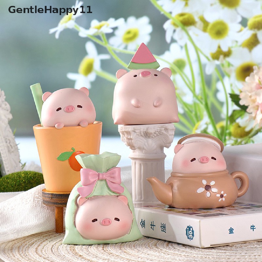 Gentlehappy Pink Pig Blind Box Creative Cup Pig Bowknot Cangkir Kopi Teko Babi Kejutan Mainan id