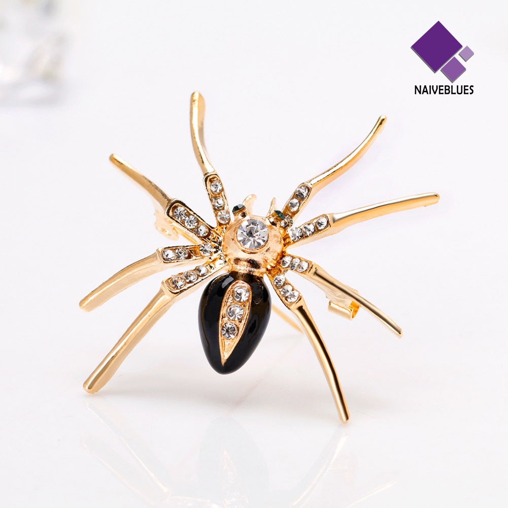 &lt; Naiveblues &gt; Fashion Spider Hadiah Wanita Kerah Bros Pin Syal Pesta Pernikahan