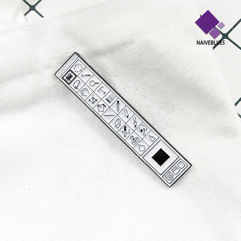 &lt; Naiveblues &gt; Kreatif Photoshop PS Toolbar Bros Pin Kerah Denim Ransel Lencana