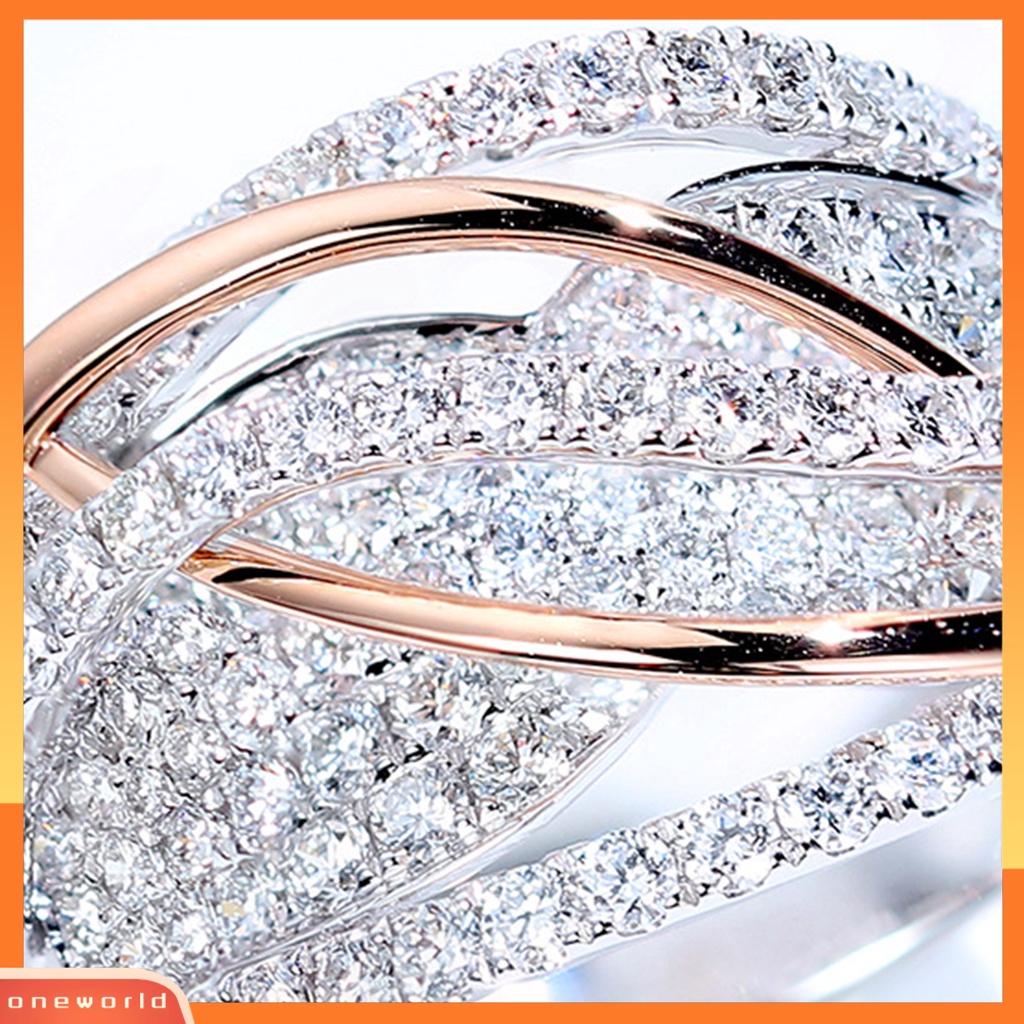 [EONE] Wanita Cincin Warna Kontras Memicu Memutar Berlian Imitasi Bertatahkan Pernikahan Cincin Perhiasan Perempuan