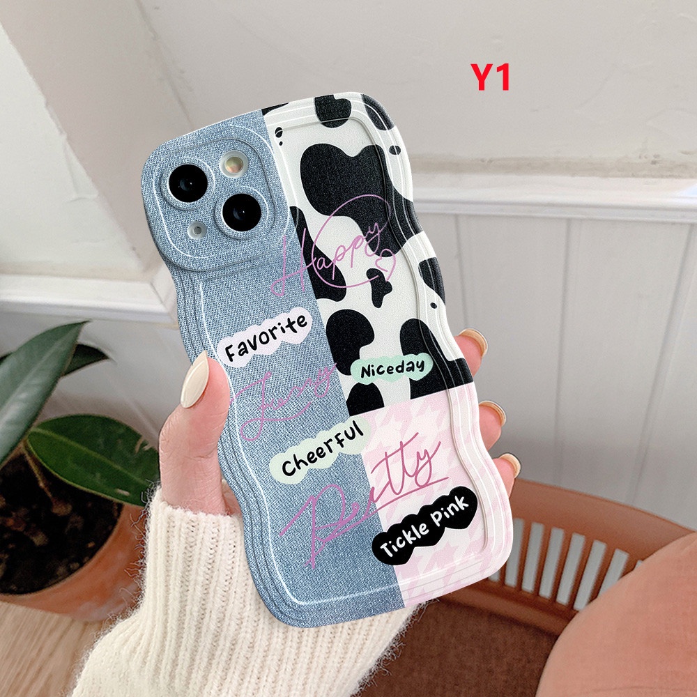 Denim Patch Leopard Print Case Infinix Smart 6 4 5 Plus Hot 12i 20s 11s NFC 10T 10Lite 10s 20 11s Hot 8 10 12 Pro 9 11 Play Note 12Pro 8 12 G96 12 2023 10Pro Wavy Edge Soft Cover