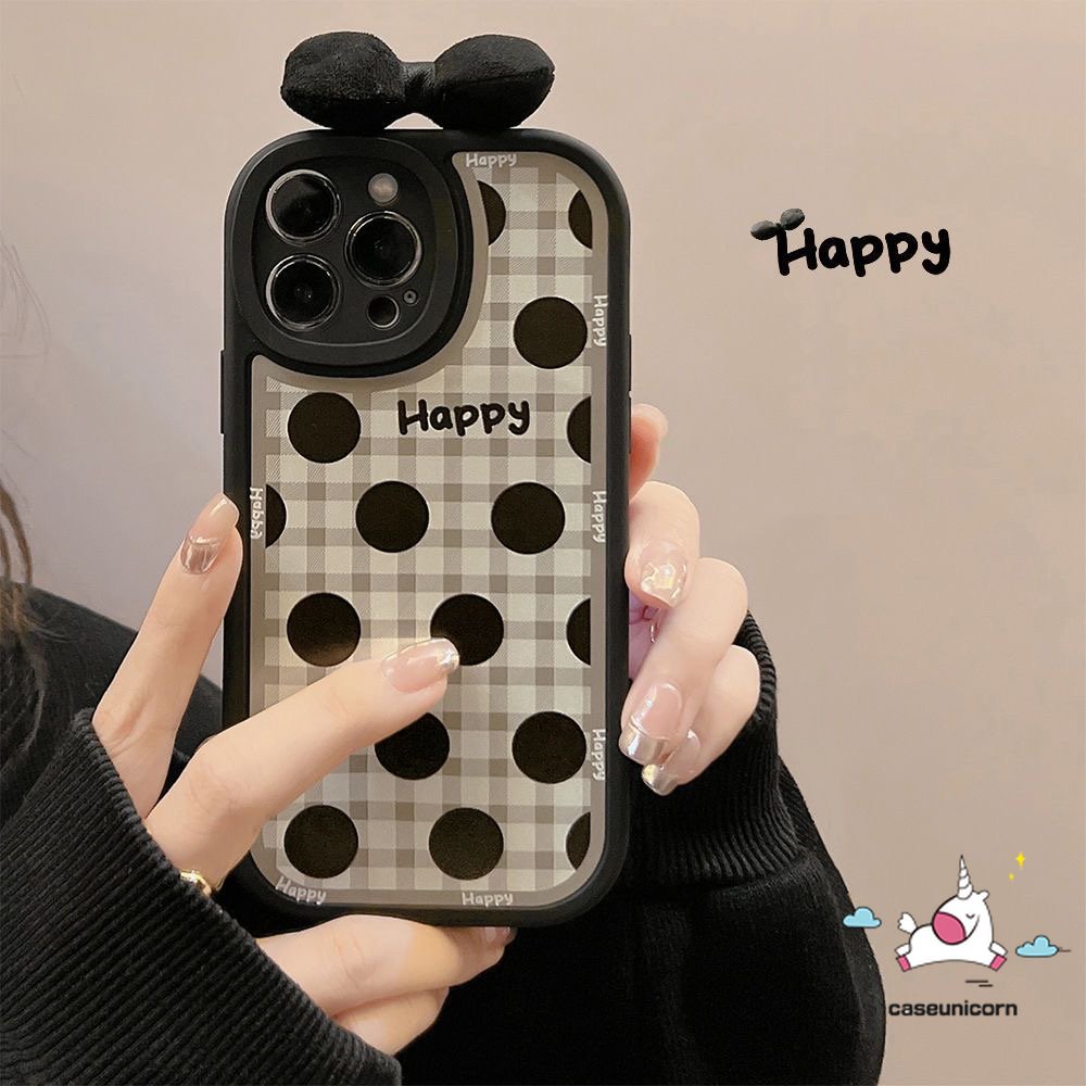 Casing Infinix Smart 6 5 Hot 11 10T 10s 11s 10 9 Play Hot 10 Lite 10T 10s 11 11s Note 8 Motif Kotak Titik Gelombang Retro Kartun Lucu 3D Ikatan Simpul Hias Soft Case