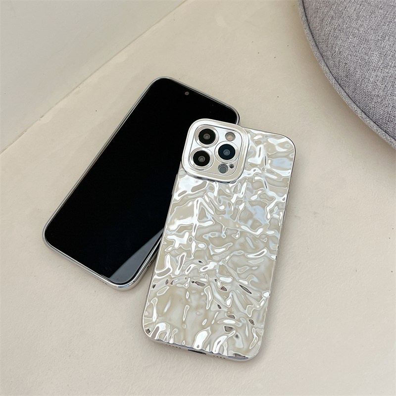 Samsung Shinny Silver Luxury Tinfoil Fold Soft Case Samsung A11 A21 A31 A12 A22 A32 A52S A72 A03S Women's Fashion