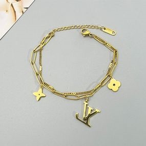 GROSIR Gelang tangan regal kombi L  V titanium stainless steel 316l anti karat import berkualitas bisa bayar di tempar COD