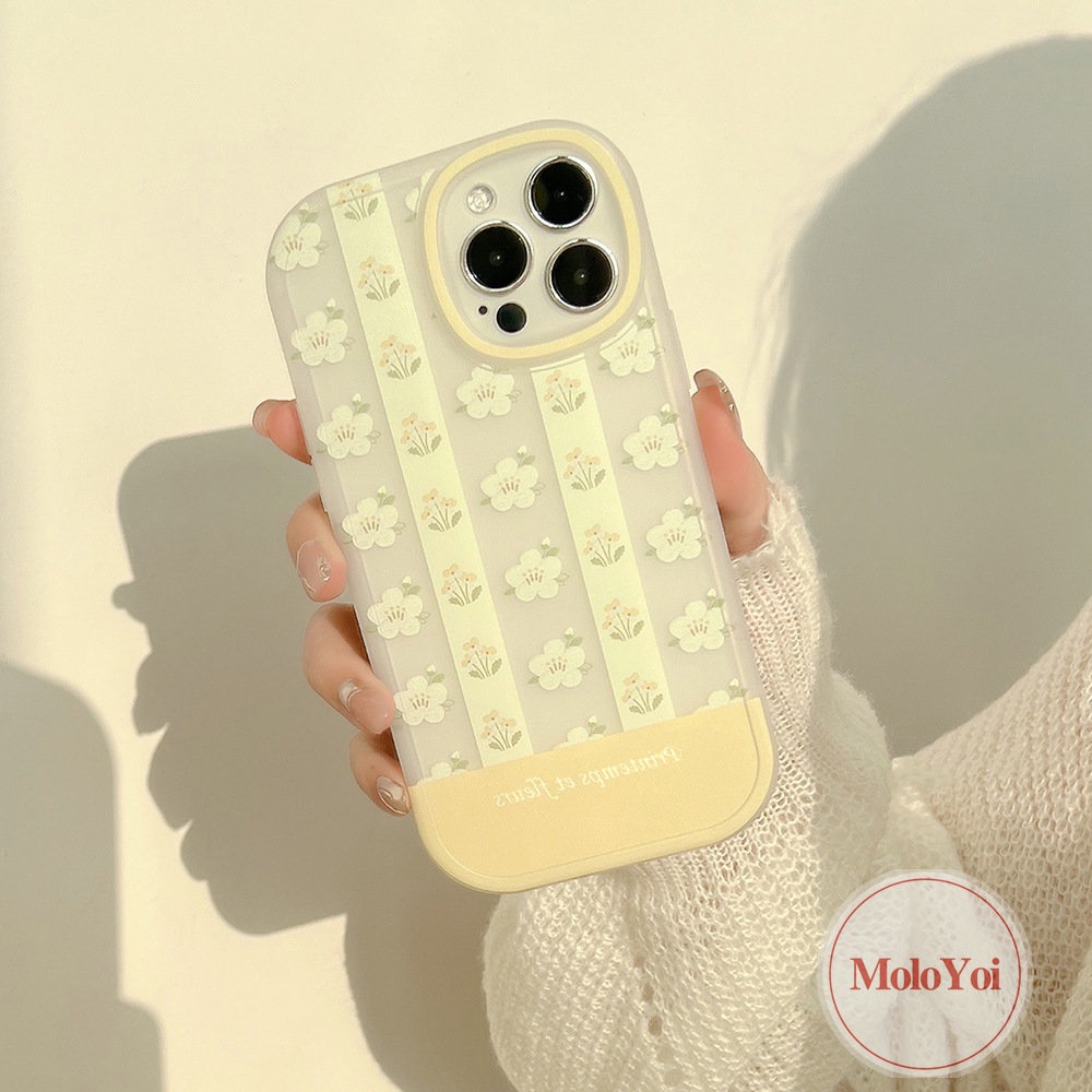 Ins Fashion Retro Bunga Kuning Case Kompatibel Untuk IPhone 11 Pro Max11 14 13 12 Pro Max 7Plus XR X7 8 6 6s Plus XS Max SE 2020 3D Bow-knot Hias Telepon Lembut Tpu Cover