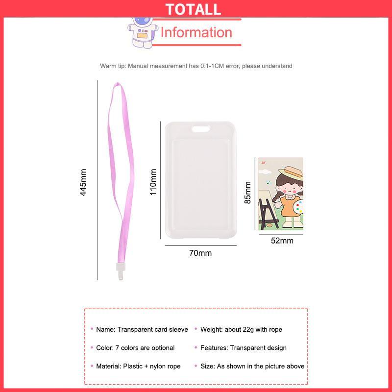 COD Kartun Pemegang Kartu Lucu Tempat Kartu Identitas Tahan Air Transparan Lencana Kerja Staf Dengan Tali Pengikat-Totall