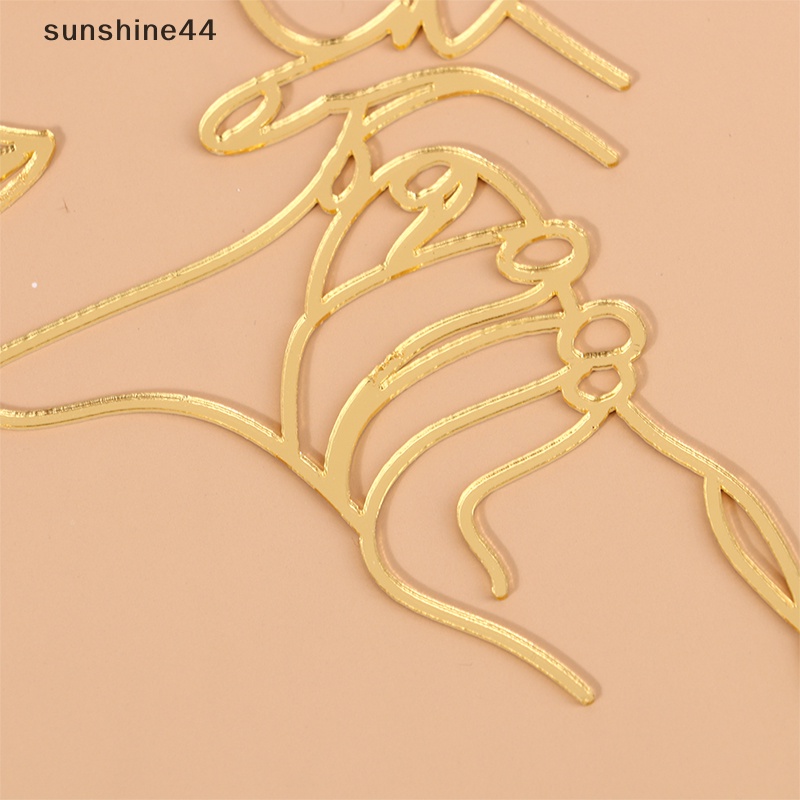 Sunshine Abstrak Garis Sederhana Acrylic Cake Topper Aksesoris Dekorasi Pernikahan Pesta ID