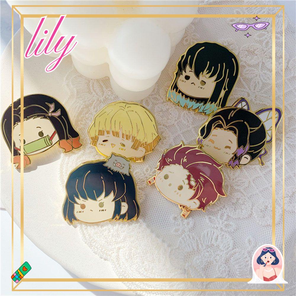 Lily Enamel Pin Fashion Tsuyuri Kanawo Cosplay Aksesori DIY Perhiasan Demon Slayer