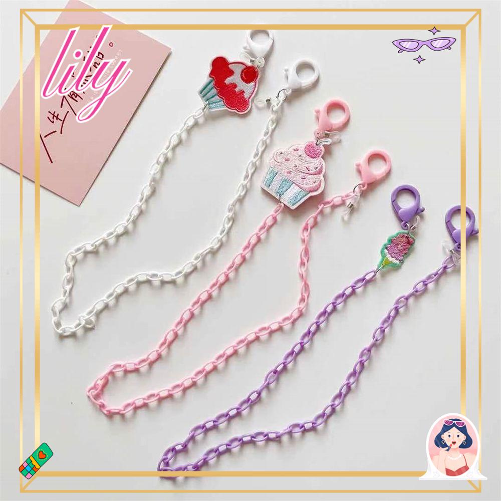 Lily Kartun Rantai Kacamata Wanita Adjustable Leher Rantai Wajah Lanyard Kacamata Tali