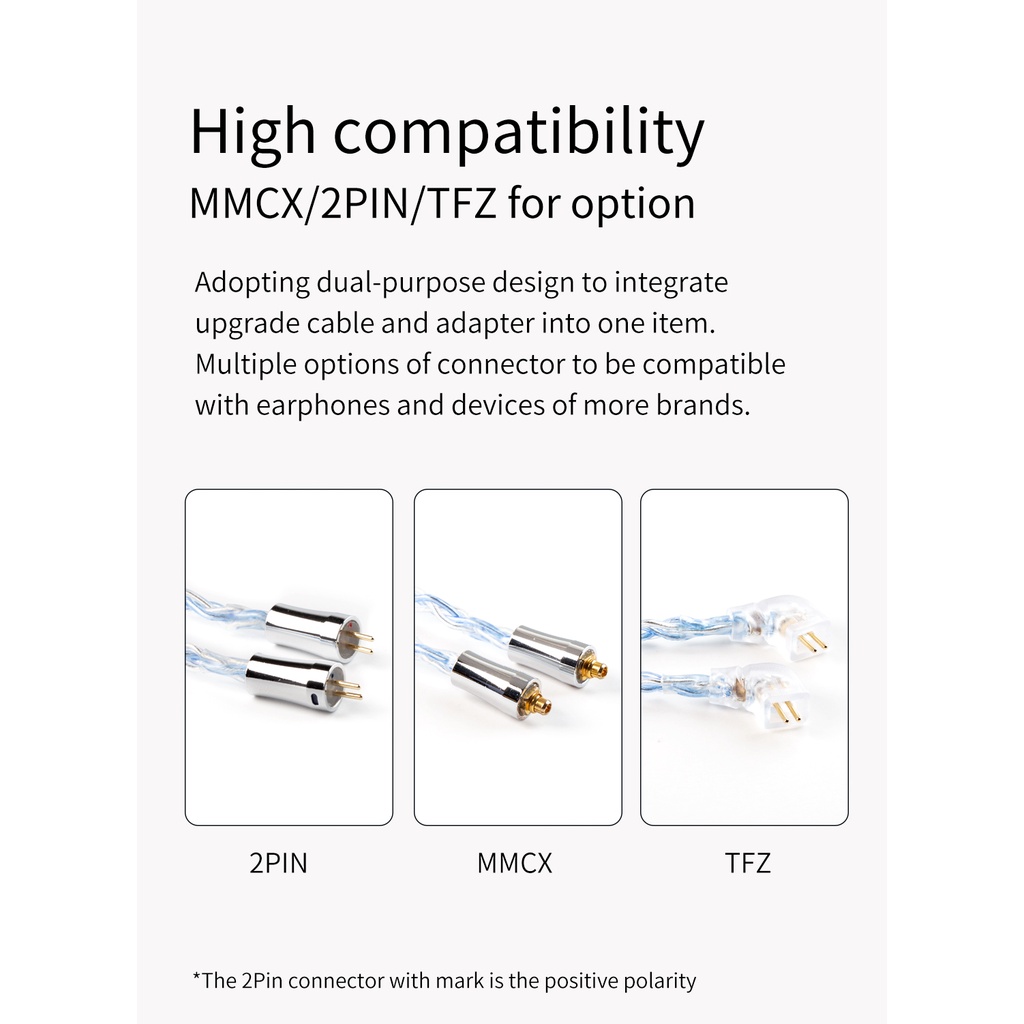 Kbear Kabel Upgrade Decoding T3 Lapis OFC 8-Core Kemurnian Tinggi Dengan Konektor Silver MMCX/2PIN/TFZ Untuk KZ