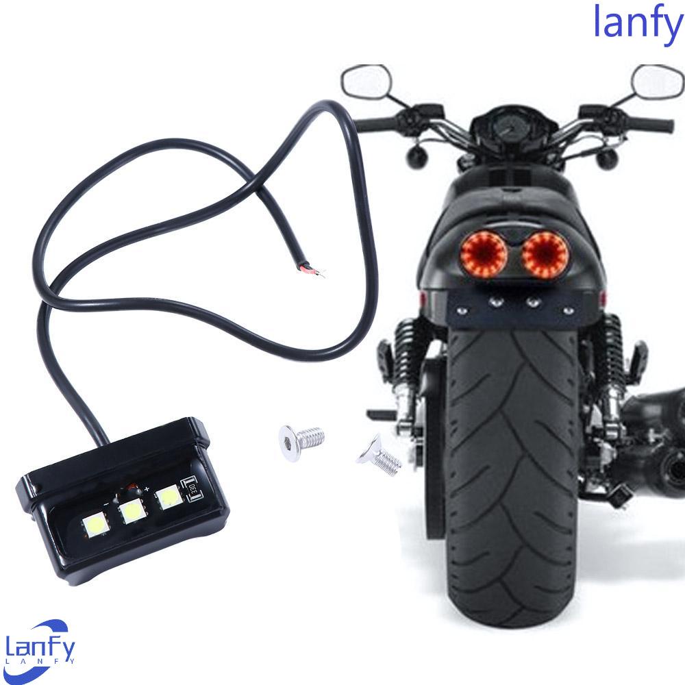 Lanfy Lampu Plat Nomor Universal Aluminium Lighting Aksesoris Motor Lampu Belakang Lampu Belakang Lampu LED