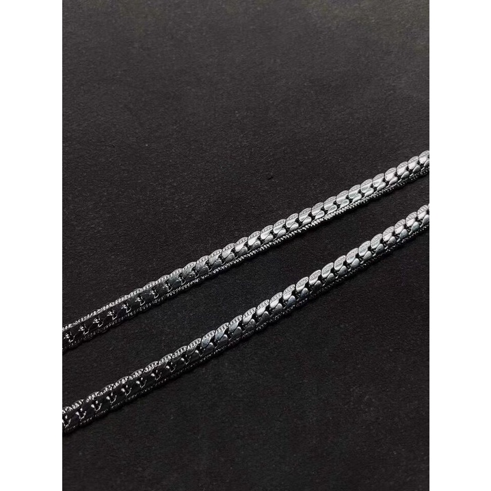 Kalung titanium steel Pria Hip Hop Kuba Kalung Pria Dan Wanita | Desain Titanium Steel Anti Karat Dengan Detail Timbul