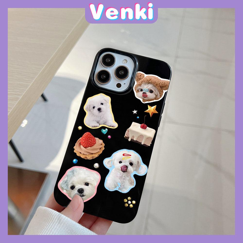 VENKI - For iPhone 11 iPhone Case Black Glossy TPU Soft Case Shockproof Protection Camera Cute Cartoon Compatible with iPhone 14 13 Pro max 12 Pro Max 11 xr xs max 7Plus 8Plus