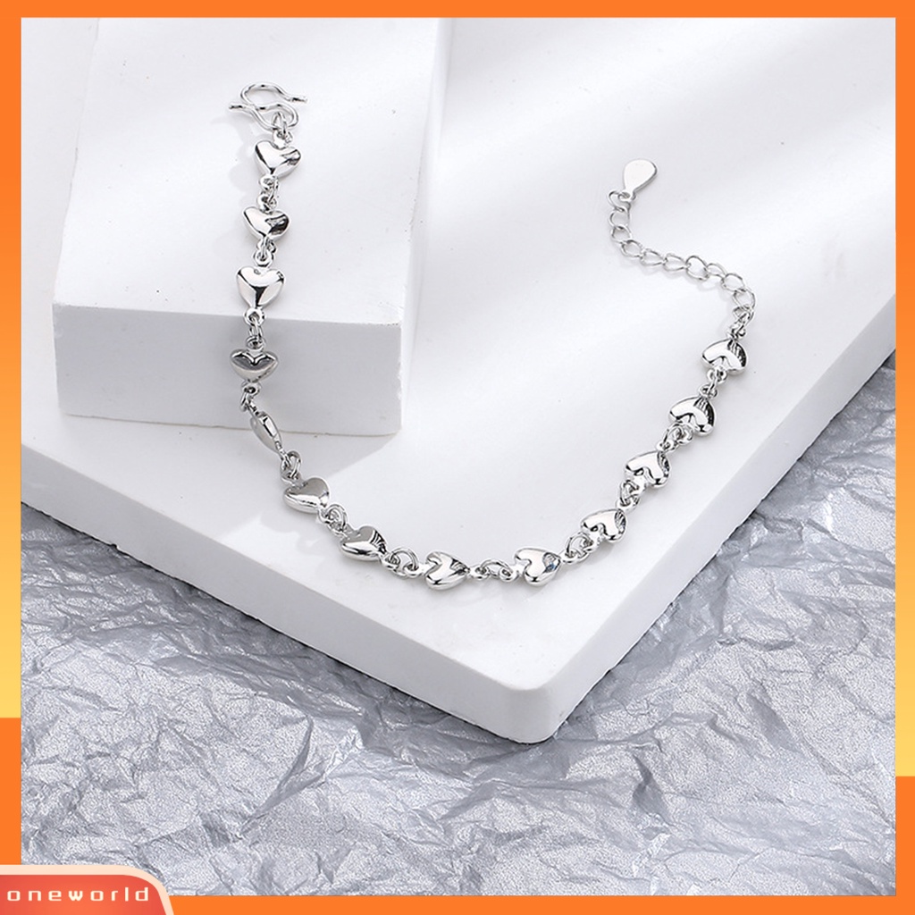 [EONE] Wanita Gelang Adjustable Manis Romantis Terang Kilau All-match Dekorasi Hadiah Ulang Tahun Penuh Cinta Hati Rantai Gelang Pesona Perhiasan Untuk Pacaran