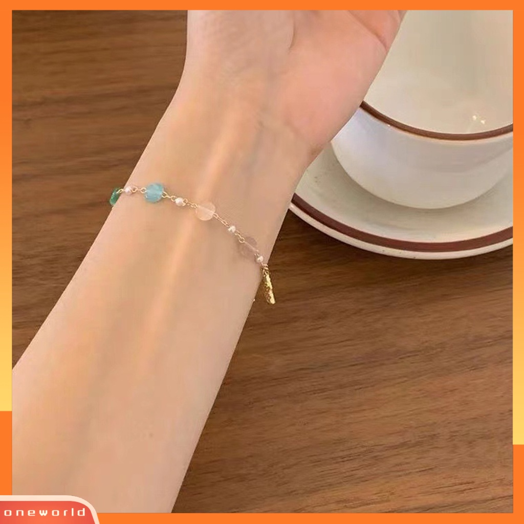 [EONE] Wanita Gelang Warna-Warni Manik-Manik Link Rantai Elegan Temperamen Kupu-Kupu Liontin Wanita Gelang Fashion Perhiasan