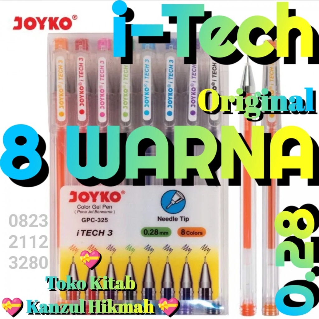 

KH3JiT328 PEN PENA PULPEN GEL JOYKO 8 WARNA I TECH 3 0.28 GPC-325