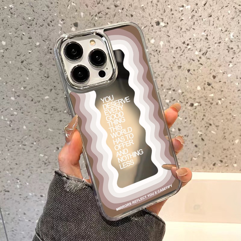 Cocok Untuk Iphone14 Pro Max iPhone Phone Case Cermin Casing Ponsel Kuat Kamera Perlindungan Tahan Guncangan Gaya Sederhana Kompatibel Dengan Iphone13 13pro 13prm iPhone 11 7Plus 8Plus Xr XS 12 Pro Max Casing Ponsel