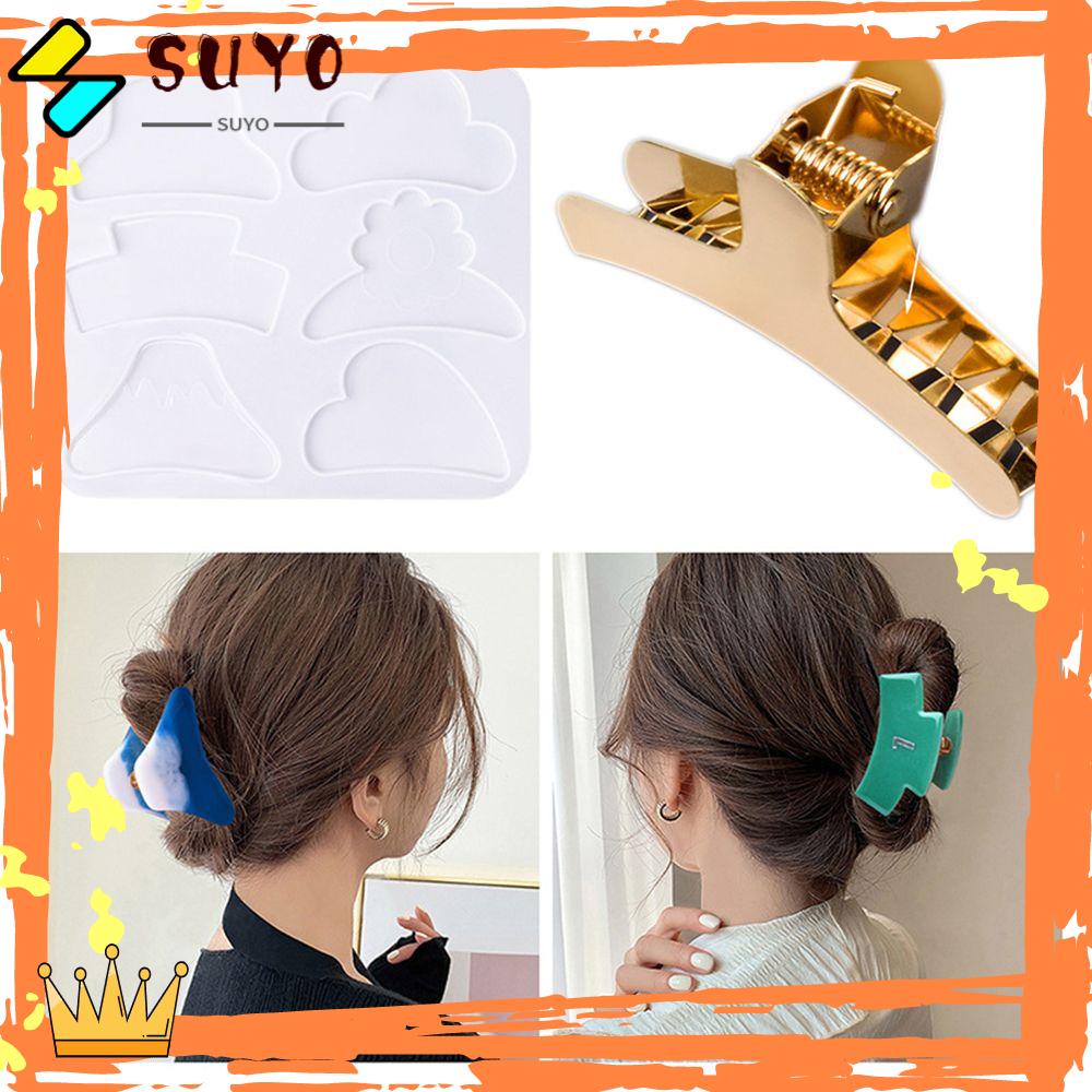 Suyo Cetakan Silikon Handmade Jepit Rambut Grasping Clip UV Kristal Epoxy Hair Clamp