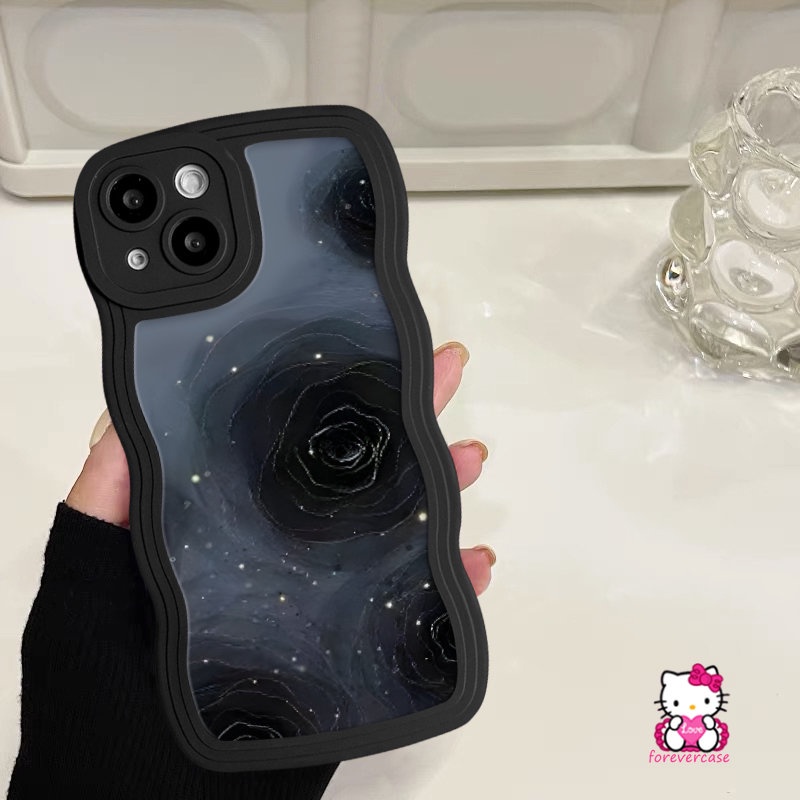 Cover Art Vintage Retro Motif Bunga Flower Rose Untuk Redmi Note9 10 Pro 9s 8 11 10s 11s Mi 11T Pro Untuk Redmi 10 10C 9C A1+9A 9 10A 12C 9T A1 POCO X3 NFC Pro M3 Wavy Edge Sarung Soft Case