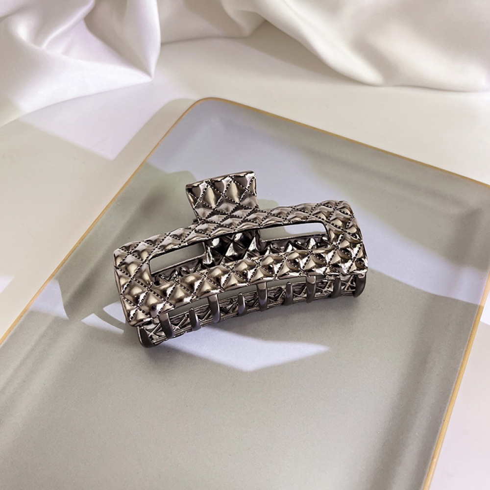 Penjepit Rambut Logam Emas Perak Berlapis Hitam Geometris Segitiga Hair Clip Claw Fashion Aksesoris Rambut