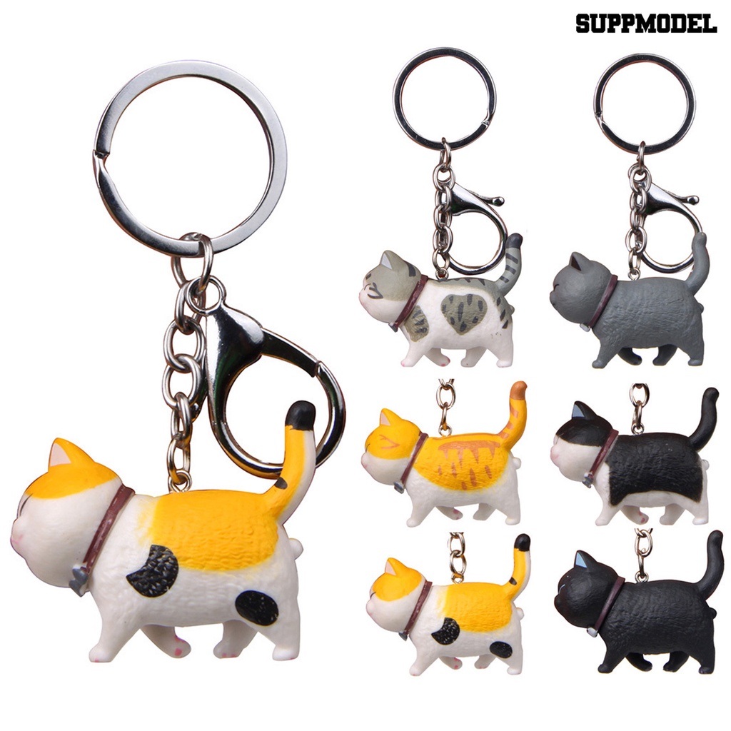 [SM Auto] Mini Lucu Kartun Chubby Model Kucing Gantung Mainan Gantungan Kunci Keychain Tas Liontin