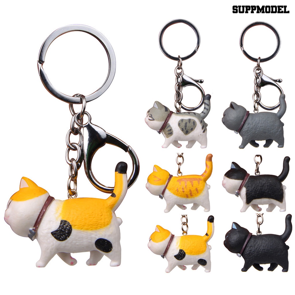 [SM Auto] Mini Lucu Kartun Chubby Model Kucing Gantung Mainan Gantungan Kunci Keychain Tas Liontin