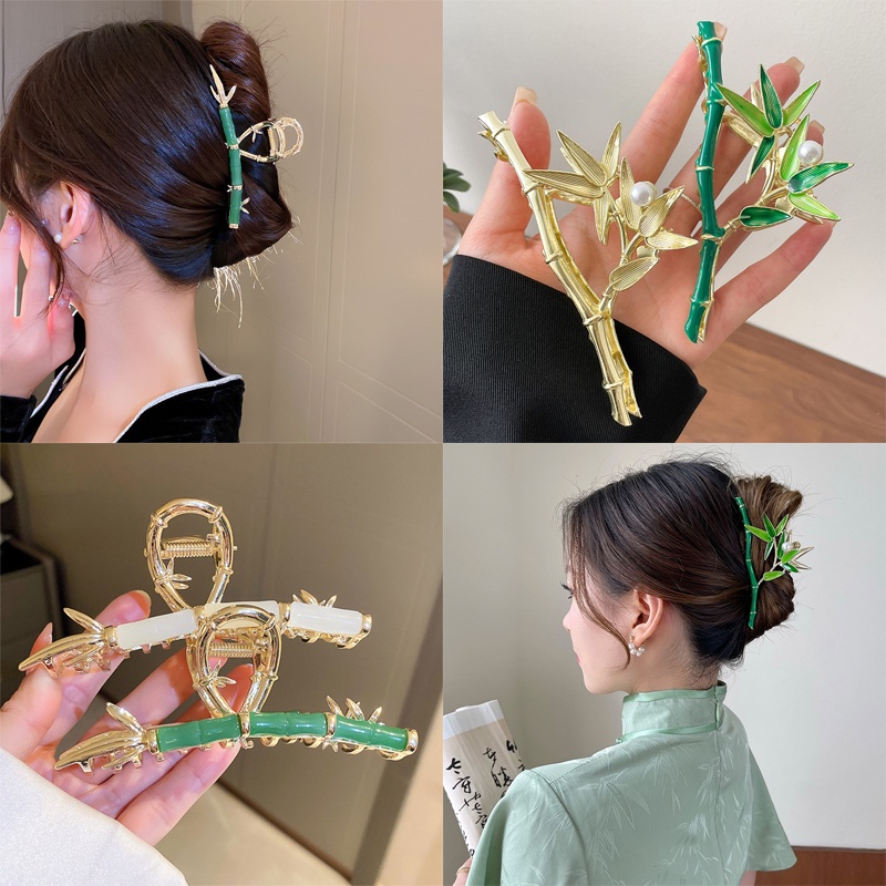 Jepit Rambut Logam Bambu Antik Fashion Hair Clip Hiu Klip Aksesoris Rambut Wanita