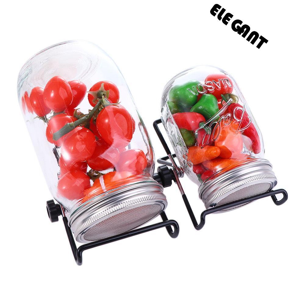 [Elegan] Sprouting Jar Kit Fresh with Stand Penutup Perkecambahan Organik Stainless Steel