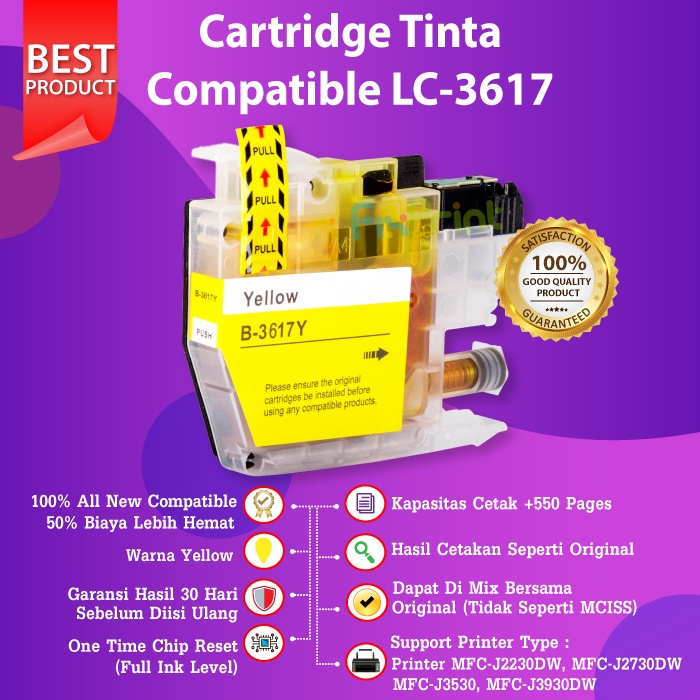 Cartridge Tinta Brother LC3617 LC-3617 LC 3617 Printer J3530DW J3530