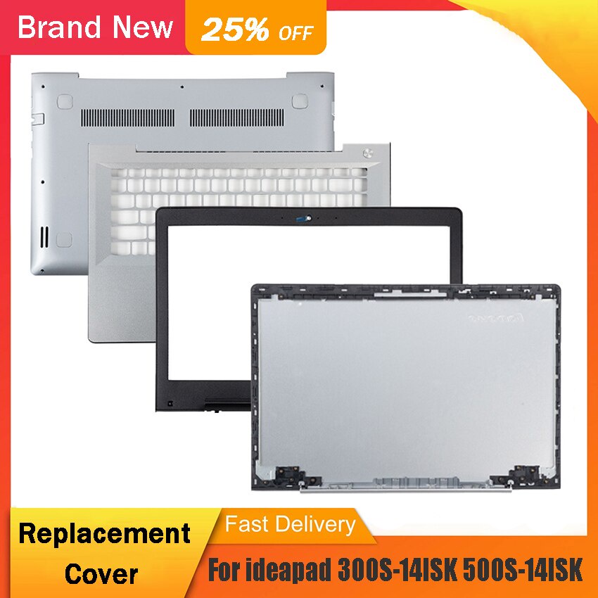 PREORDER New For Lenovo ideapad 300S-14ISK 500S-14ISK Laptop LCD Back Cover Front Bezel Palmrest Upper Bottom Case A B C D Shell Silver