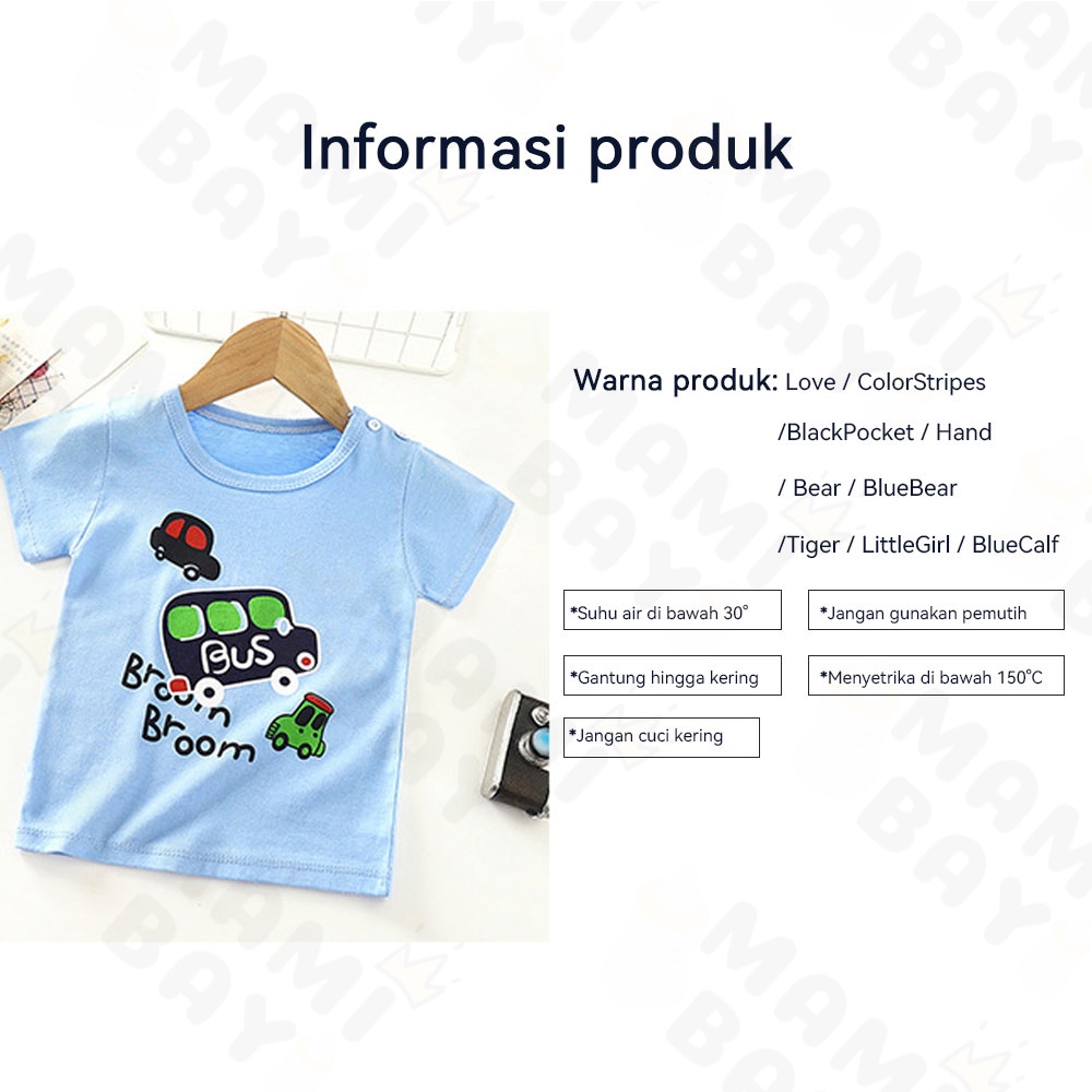 OKEYI baju lengan pendek bayi kaos bayi motif lucu import korea  1-3tahun