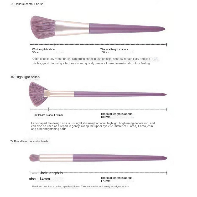 MAANGE 9pcs Makeup Brush Make Up Set Makeup Brush Blush Contour Brow Powder Blush Eyeshadow 1409