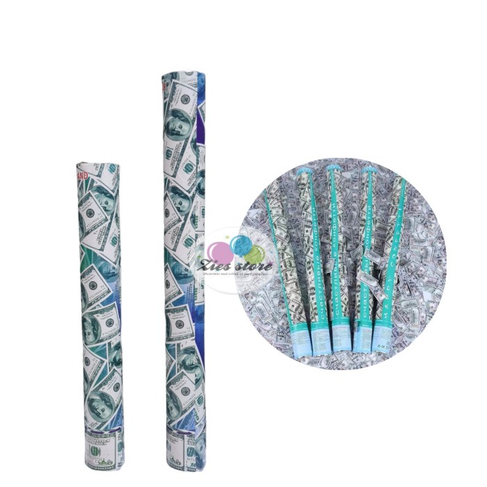 party popper dollar / confetti 50 cm dollar
