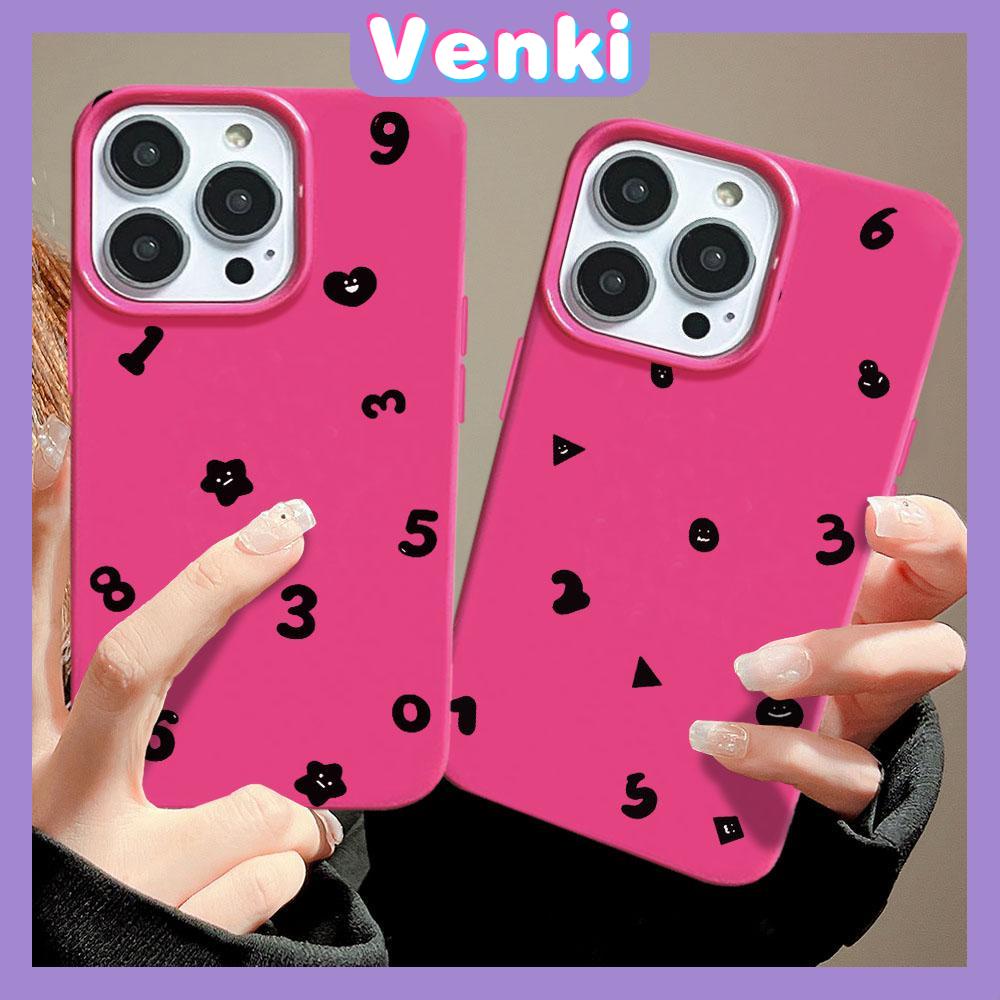 VENKI - For iPhone 11 iPhone Case Red Glossy TPU Soft Case Shockproof Protection Camera Love Smiley Numbers Compatible with iPhone 14 13 Pro max 12 Pro Max xr xs max 7Plus 8Plus