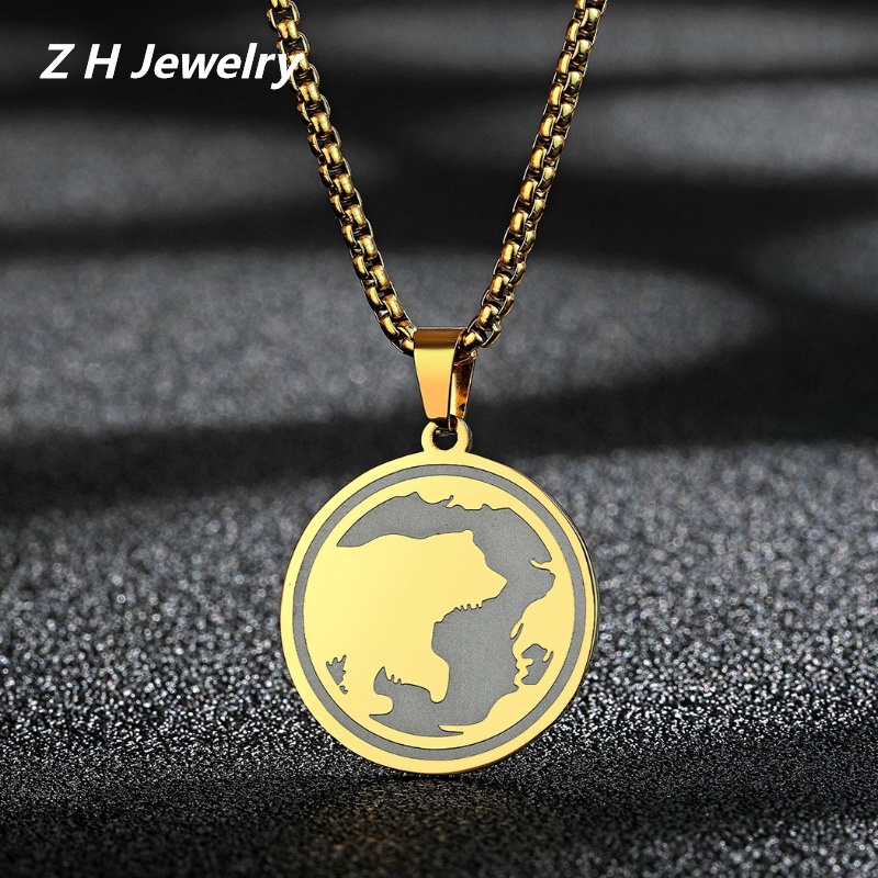 Z H Perhiasan Stainless Steel Beruang Polar Liontin Pria Kalung Fashion Retro Hip Hop Pesta Perhiasan Aksesoris Hadiah Ulang Tahun