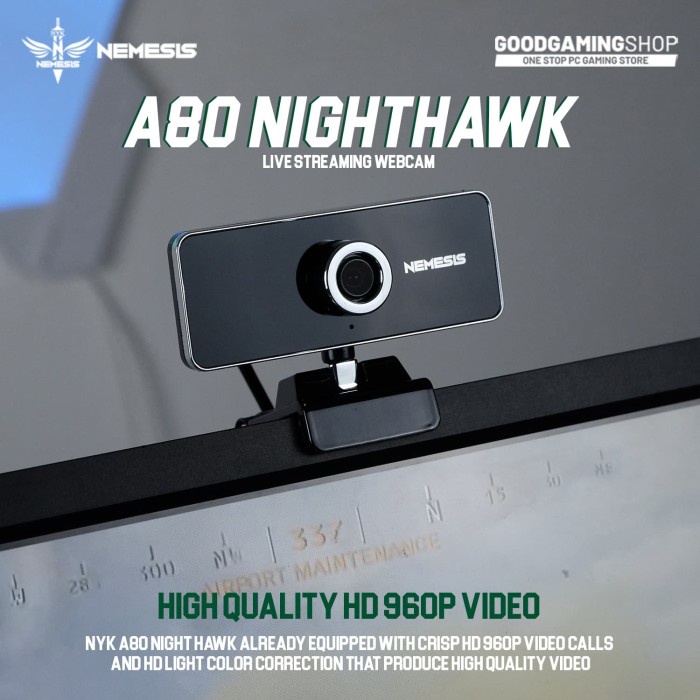 NYK Nemesis A80 Night Hawk - Gaming Webcam