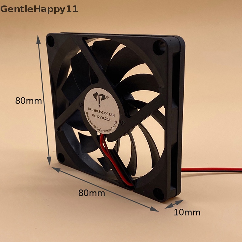 Gentlehappy Brushless Cooling Fan 8010kipas Pendingin 5V 12V 24V 2pin 80x80x10mm Heatsink id