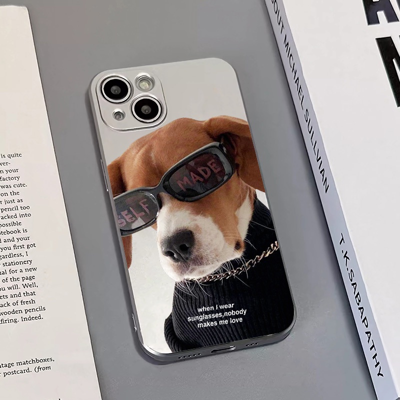IPHONE Soft Electroplate Phone Case Kompatibel Untuk Iphone11 14 13 12 Pro XS Max XR X8 7 6S Plus Kacamata Hitam Mini Casing Kucing TPU Silikon Shockproof Cover
