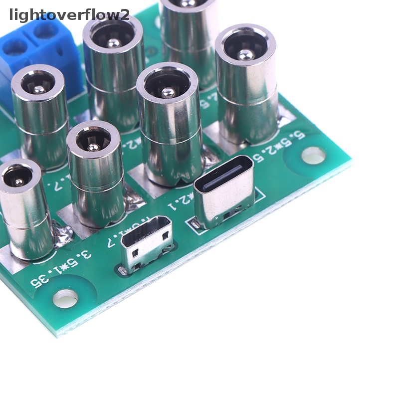 [lightoverflow2] Soket Konektor Charging Adaptor Papan PCB Mikro Tipe C Ke DC 5.5 x 2.1/2.5 4.0 x 1.7 3.5 x 1.35 mm Female [ID]