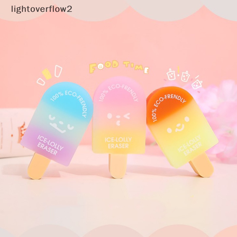 [lightoverflow2] Kartun Es Krim Novelty Eraser Karet Hadiah Siswa Sekolah Alat Tulis Kawaii Perlengkapan Sekolah Stationary [ID]