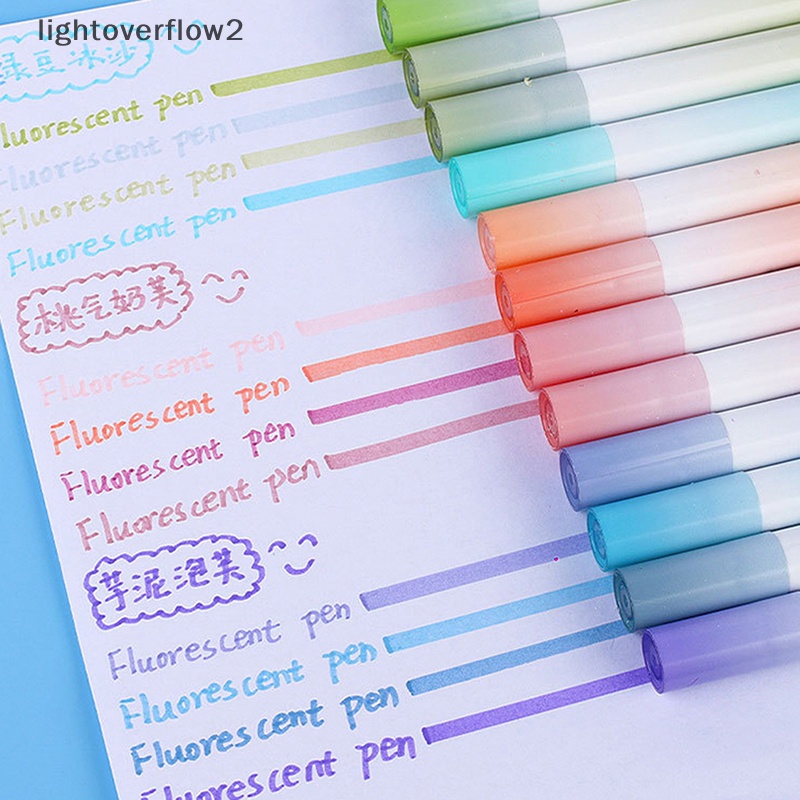 [lightoverflow2] 4pcs/set Cute Gradual Highs Student Colorful Highs NoteTextbook Spidol Pulpen Alat Tulis Perlengkapan Kantor [ID]