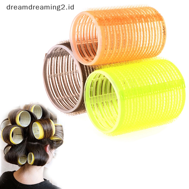 (drea) Self Grip Rollers Cling Stick Pengeriting Rambut Ikal Gelombang Styling Salon Setg Alat//