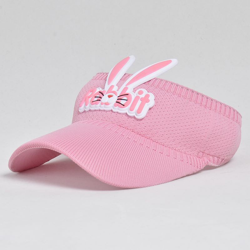 Topi Anak Rajut Visor Pantai Sunshade Motif Rabbit Baseball Anti Uv - Topi Anak