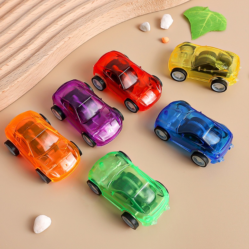 6warna Tahan Lama Mini Plastik Pull Back Cars Jarum Jam Mainan Anak Transparan Angin Inersia Model Kendaraan Hadiah Lucu Mainan Anak Untuk Anak Laki-Laki Perempuan