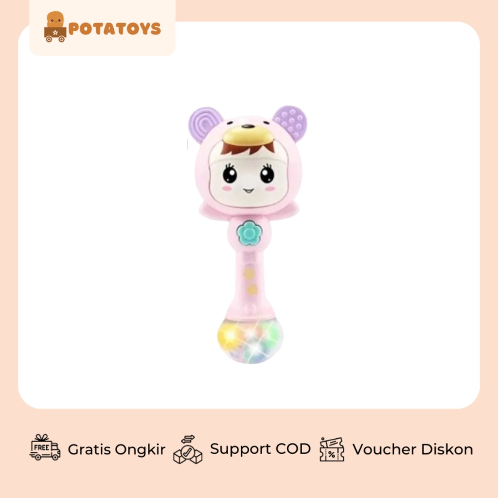 [ Potatoys ] Mainan Baby Rattle Music / Stick Toys Teether Baby Music / Mainan Edukasi Bayi